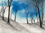 Blue-woodland-ink-and-charcoal